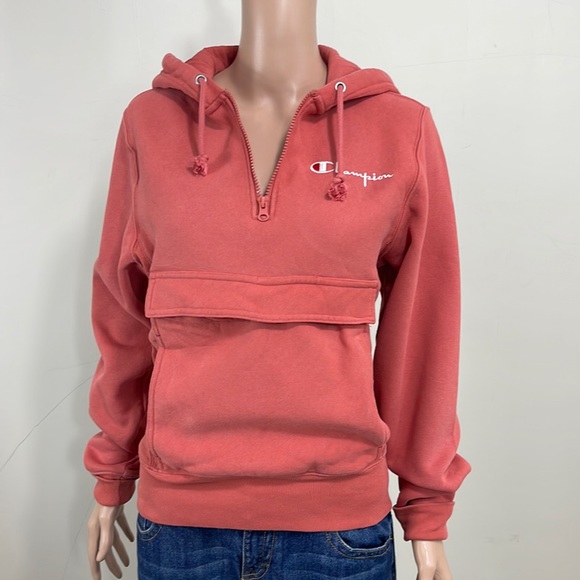 Champion Men’s Manorak Dusty Red Brick With Front Pouch Pocket Hoodie - Picture 3 of 16